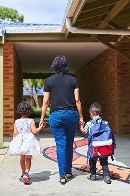 Walking to school together