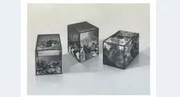 a group of cubes with different images