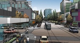 a drawing of a city street