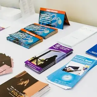 a table with several books on it