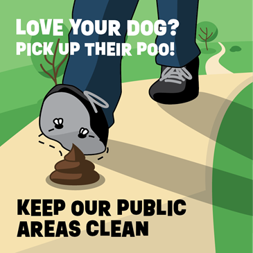 Vector of a person walking about to step in dog poo.