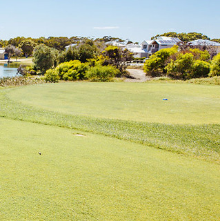 a golf cart on a golf course