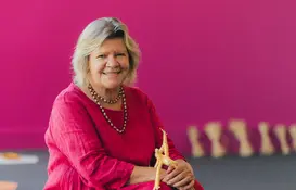 a woman sitting on the floor