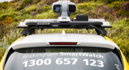 a car with a camera on the roof