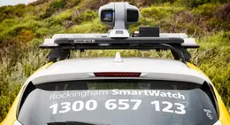 a car with a camera on the roof