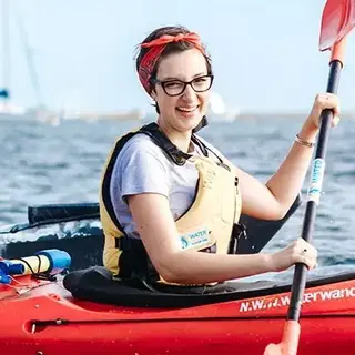 a person in a kayak