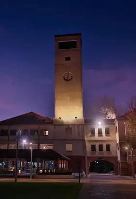 a building with a clock tower
