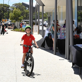 People walking through community markets 