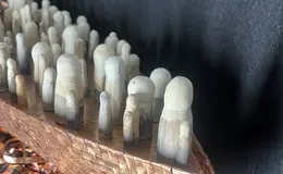 a wooden figures on a boat