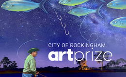 a man fishing in the night sky