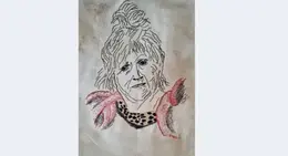 a drawing of a woman